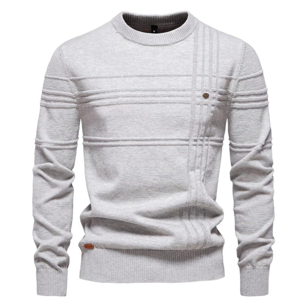 Men's Crosshatch Crew Neck Knit Sweater