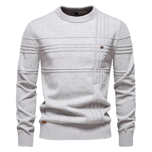 Men's Crosshatch Crew Neck Knit Sweater