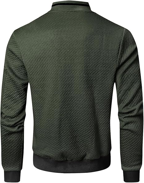 Men’s V-Pattern Jacquard Casual Jacket