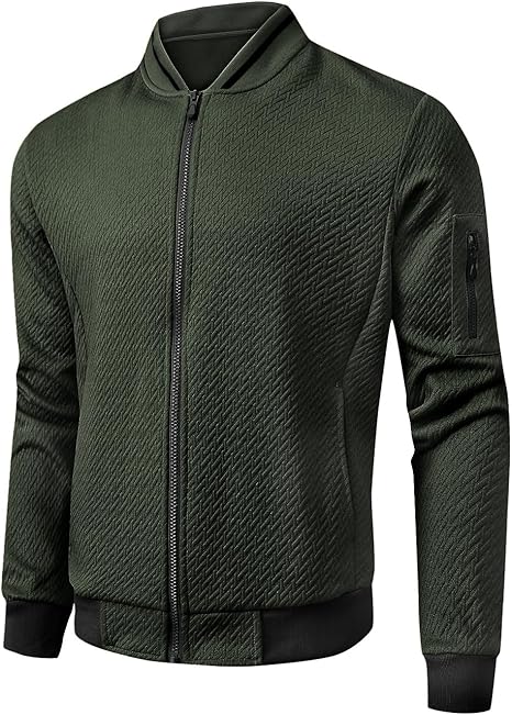 Men’s V-Pattern Jacquard Casual Jacket