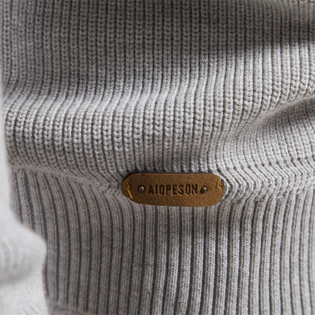 Men's Half-Zip Collar Cotton Sweater