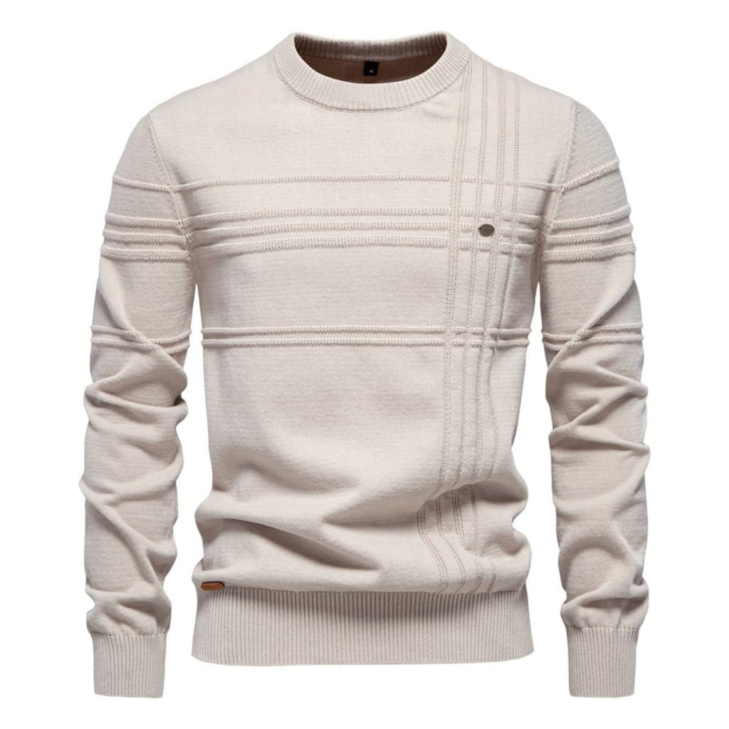 Men's Crosshatch Crew Neck Knit Sweater