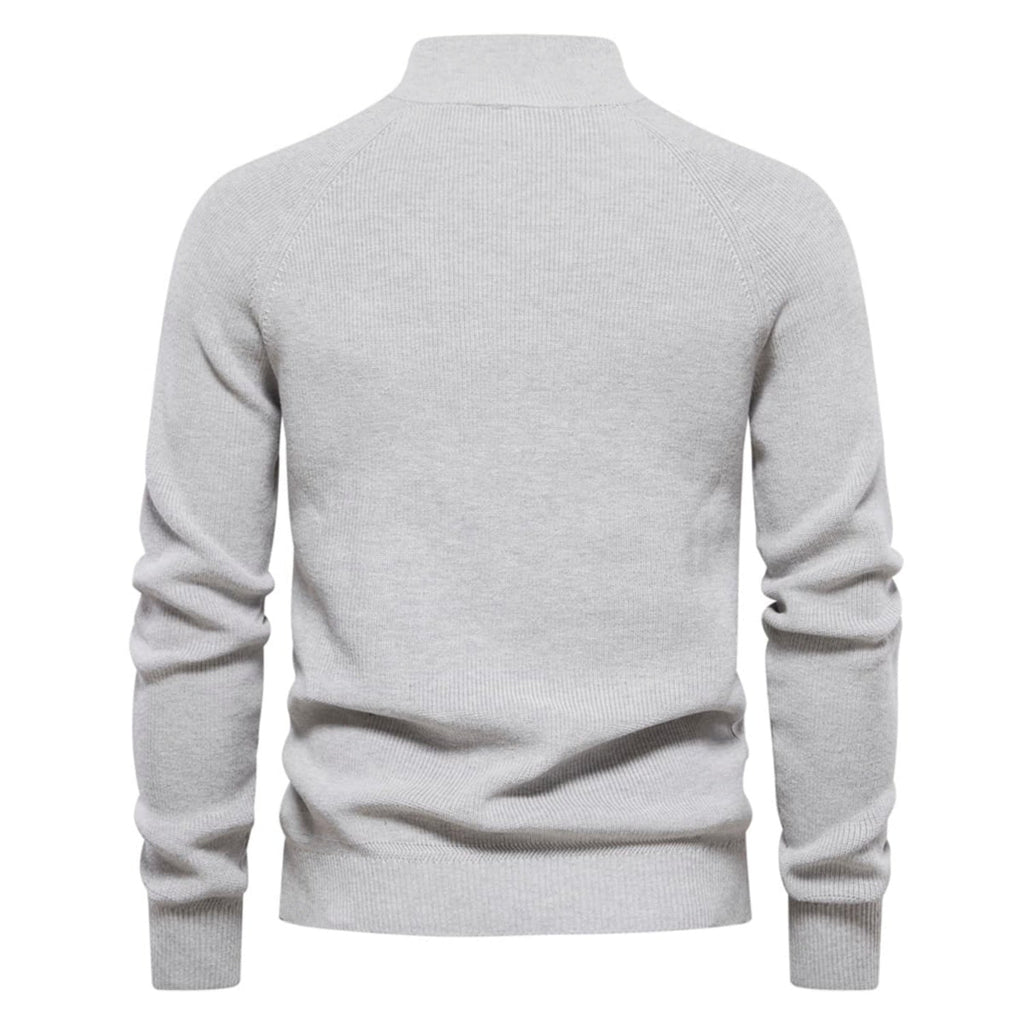 Men's Half-Zip Collar Cotton Sweater