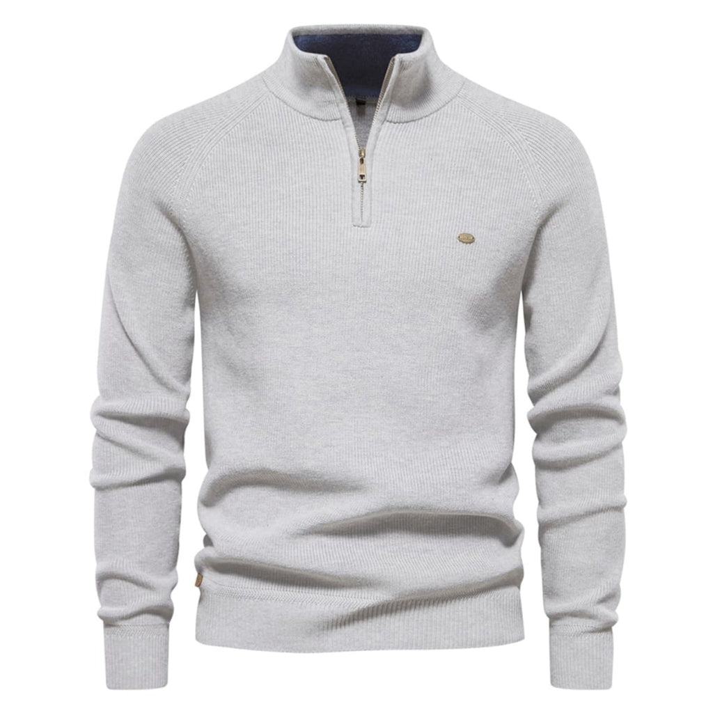 Men's Half-Zip Collar Cotton Sweater