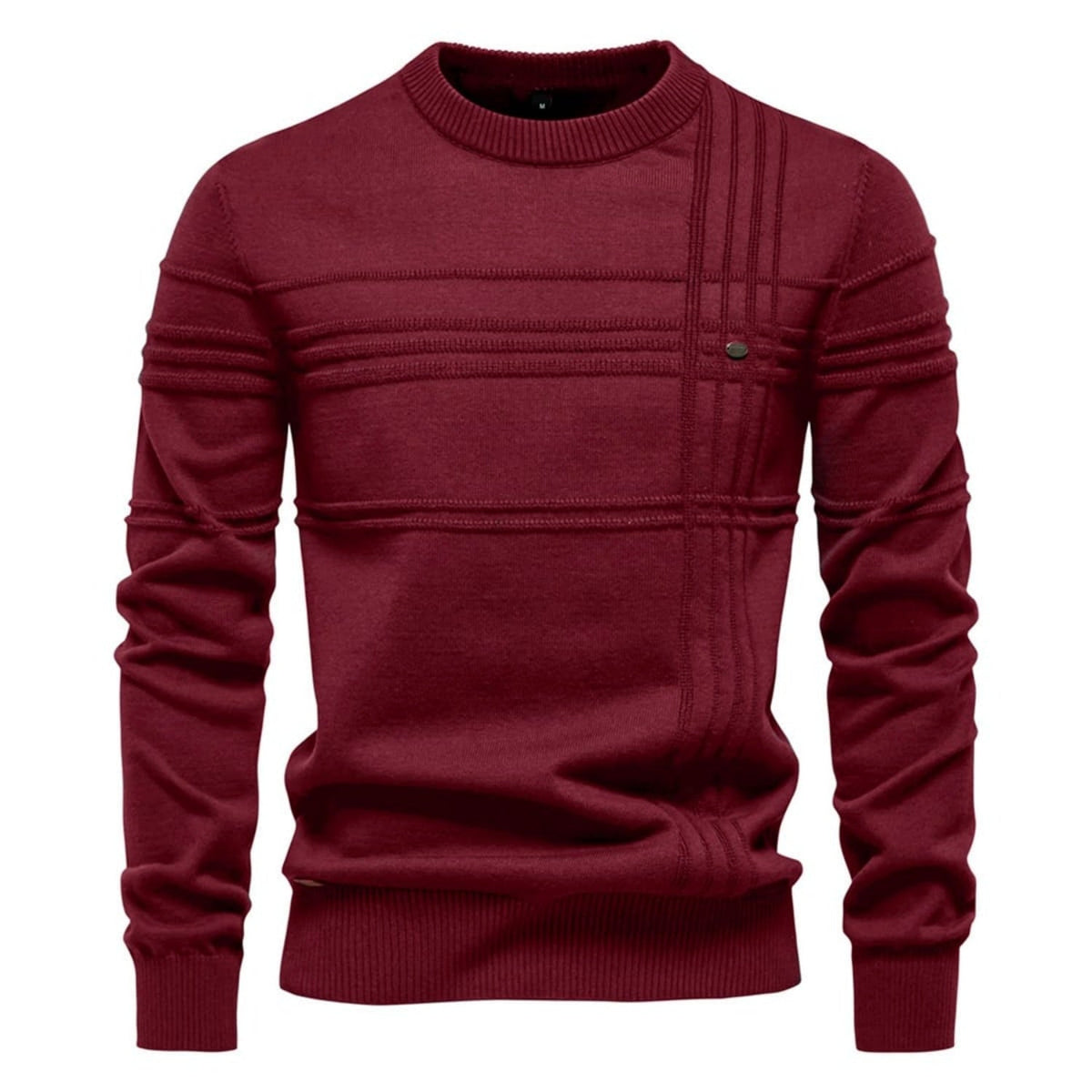 Men's Crosshatch Crew Neck Knit Sweater